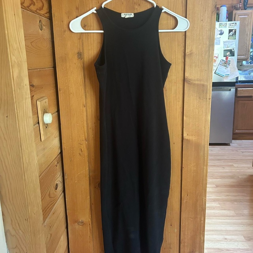 Heart Hips Black Midi Dress